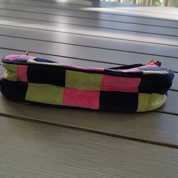 Top it Off Corduroy Patchwork Shoulder Top Handle Bag Y2K - Picture 4 of 9